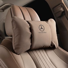 벤츠 차량용목베개 자동차머리받침 베게 및 목받침 지지대, 1개, 브라운 A