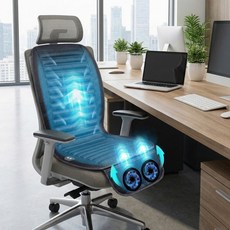 더쎈 차량 가정용 듀얼빅팬 쿨링시트 송풍 통풍 쿨시트 커버 바람방석 매트, 1개, 듀얼빅팬12V,24V공용+가정용아답터220V