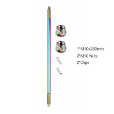 Catdogbear 티타늄 볼트 액슬 코어 프론트 휠 액슬 오토바이 전기 자동차 개조용 M10 x 280mm 피치 1.25mm, 05 Rainbow
