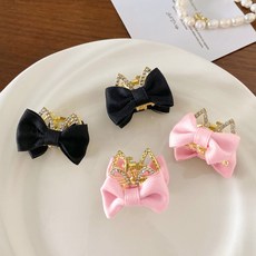 兒童可愛立體兔耳朵蝴蝶結髮夾小女孩抓夾四季女童頭飾寶寶髮卡女1135F2G2黑色貓耳朵+粉色貓耳朵4件默認顏色