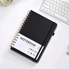 캘리스터 고급 가죽커버 스프링 만년다이어리 노트 A5 7가지 색상, 블랙