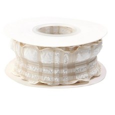 야드 폴리 에스터 유선 가장자리 리본 버블 그리드 공예 공급 의류 꽃다발 장식 선물 포장, 1개, 5. Light Coffee