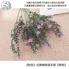 大好屋：擬真小花、配花 人造假花 婚禮裝飾拍照道具, 1個, 【粉色】仿真蠟梅滿天星【單枝】