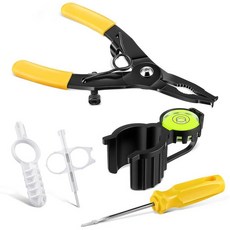 Gulfmew Sprinkler Adjustment Tool Kit Rotor Hold Up with Level Key Spray Head Pull Tools Compati, Yellow & White