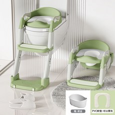 限時下殺O 兒童學習馬桶 一梯三用 馬桶梯 寶寶馬桶 折疊馬桶 兒童便盆 坐便梯 坐便器 蹲便器 RT, 三合壹階梯綠色馬桶-PVC軟墊