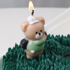생일 축하 케이크 기념일 골프 곰돌이초(단품), 1개, 8.9g, 없음