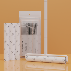 Jin Care膠黏滾輪 24CM 強力斜切 8段 長柄+替換裝 7個, 1組