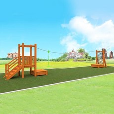 더블 짚라인 놀이기구 광장 놀이터 야외 키즈 펜션, 소포라 우드 싱글 짚라인