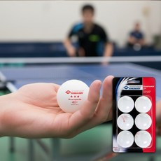 도닉 탁구공 경기용 3성6입 폴리 탁구장, 화이트, 1개, 6개입
