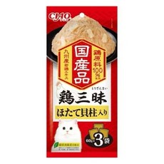 CIAO 貓咪餐包 雞三味 國產品 60g*3包, 180g, 1套, IC-536雞肉干貝