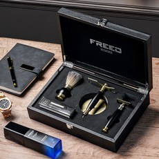 FREED 雙刃式古銅刮鬍刀四件組, 1個, 免費刻字(留言訂單備註區)