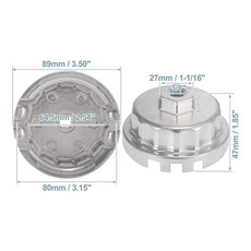 127C 오일 필터 캡 렌치 14 플루트 슬롯 제거 도구 실버 화이트(실버 화이트)