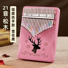 사슴 칼림바 휴대용 핸드피아노 17음계, 1개, G. 원목 눈꽃사슴 벚꽃 핑크