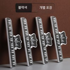 대형 피아노 악보 고정 클립 가성비 멀티 음표 악보집 페이지 홀더 집게, 4개, 블랙  4개