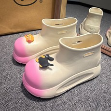2025春夏季可愛百搭簡約雨鞋新款戶外防滑防水雨靴時尚厚底膠鞋