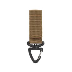 山道具屋 Molle EDC 360度旋轉軍規戰術掛勾 兼容Molle系統 戶外登山、日常EDC適用, 1個, 狼棕(360°)