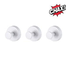 착스 자국 없는 무타공 흡착식 스텐 후크, 화이트, 3개