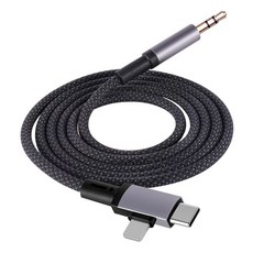 2 in 1 라이트닝 및 usb c에서 3.5mm 오디오 보조 잭 케이블 타입 라이트닝까지 헤드폰 자동차 스테레오 16 / 15 14 13 12 11 x 삼성 갤럭시 s24, 3.3FT