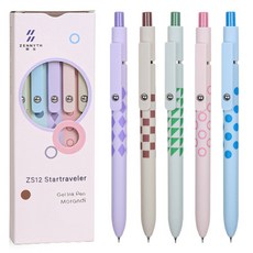 새로운 파일럿 컬러 젤 터치 빠른 5MM 잉크 부드러운 쓰기 소프트 건조 학교 펜, 검정색, Geometry Style