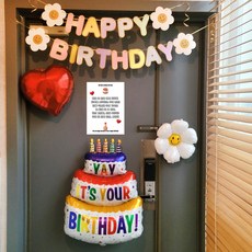 GAM 아빠 남편 현관문 생일축하 생일파티용품세트, C현수막, 1세트