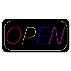 오픈 네온사인 조명 카페 패스트푸드 LED 무선 매장 리모콘 OPEN-F 모델, 1개, RGB