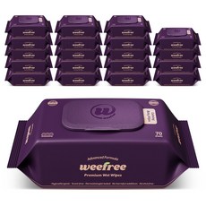 위프리 카밍 퍼플 엠보싱 아기물티슈, 20개, 70매, 75g