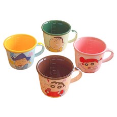 StarR 짱구 세라믹 머그잔 4개입 350ml, 1개, 오렌지 + 그린 + 다크 브라운 + 핑크