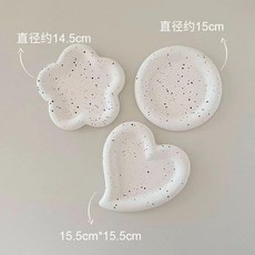 白色啞光不規則石膏盤擺件 裝飾托盤 飾品收納展示, 潑墨三個裝