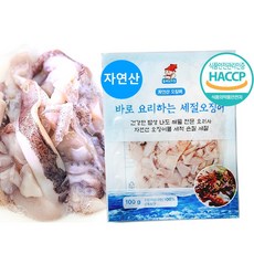 (신선집중)자연산 국내 손질오징어 슬라이스 /무료배송, 8개, 100g