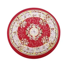 112 스케일 인형 집 카펫 놀이 장식 바닥 깔개 꽃 패턴 매트 액세서리, 1세트, red-round