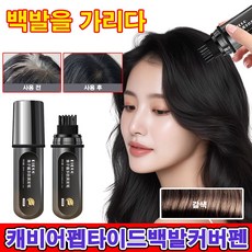 1+1/캐비어 펩타이드 백발커버 헤어스틱 퀵커버 염색펜, 1개, 갈색