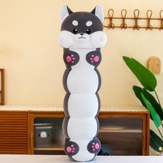 可愛毛毛蟲長條抱枕, 灰色哈士奇款,110釐米
