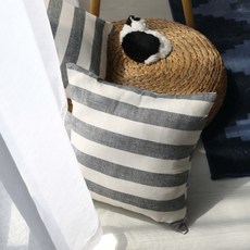Arvo Home 立體刺繡彩虹抱枕套 流蘇抱枕 靠墊 小枕頭 長型枕 午睡枕 沙發靠墊枕 印度手工棉繡抱枕 交換禮物, 寬條紋 45*45cm
