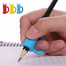 휴보그 달팽이형 펜 연필 교정 그립, 3개, 빨강+노랑+파랑