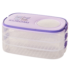 StarR 산리오 캐릭터 3단 다용도 만두 보관용기, 1개, 퍼플