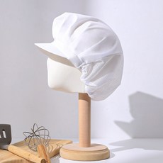 Livingmon 網狀廚房帽 2 件套, 白色(半網格款)