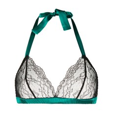 길다앤펄 레이스 트리밍 실크 브라