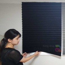 붙이는 부직포블라인드 블랙 못없이블라인드 접착식암막 못안박는블라인드 창문햇빛가리개 아코디언블라인