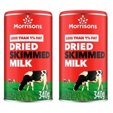 영국 모리슨 인스턴트 저지방 우유 파우더 가루 1%, 2개, 340g