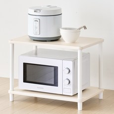[색상리뉴얼행사] 국내생산 튼튼한 조립식 2단 렌지대 전자렌지수납장 다용도주방선반 밥솥다이, 01)진열장 2단, 크림화이트