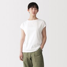 여성 저지 크루넥 프렌치 슬리브 티셔츠 BB2RKA6S