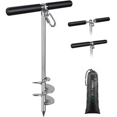 보트용 SELEWARE 모래 앵커 물용 스크류 인 보트 제트 스키 폰툰 해변 및 모래톱의 카약을 고정하는 스테인리스 스틸 비치, 17"