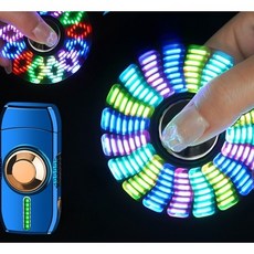 피젯터보라이터 메탈 스마트 피젯 방풍 라이터 전기 충전식 스피너라이터, 블루 아이스