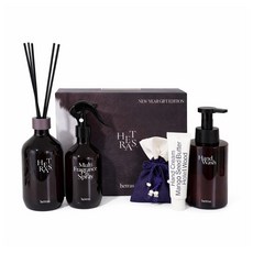 【官方授權】hettras 香氛禮盒組 - New Year Gift Edition 室內擴香 多功能噴霧 洗手乳, 黑色, #07 Hotel Wood 飯店木質香