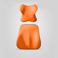 자동차용 라텍스 목 보호대 세트 차량용 허리 받침 베개 허리 등받이 시트, 2세트, 오렌지, 자세교정