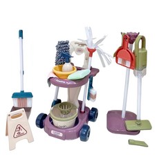 隔日達 仿真清潔組 兒童模擬清潔工具 兒童清潔玩具 推車 過家家 吸塵器 掃把 拖布 清潔衛生玩具 角色扮演, 1個, 清潔工具套餐26pcs 現貨✨, 清潔工具套餐26pcs
