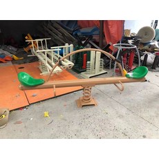 시소 기구 놀이터 공원 스프링 에어바운스 용수철 2인용 실외, 베이지, 1개