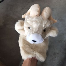 臺灣發貨 腹語動物手偶玩具 娃娃親子遊戲表演講故事人物手套 能張嘴動物玩偶 幼兒園表演講故事表演道具, 1個, 山羊
