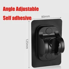 범용 샤워 헤드 홀더 펀치 프리 360도 지원 조정 가능한 흡입 컵 벽걸이형 휴대용 홀드 욕실 브래킷, 09 B black