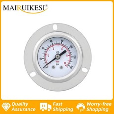 압력계 연료 플랜지와 연결 물 MAIRUIKESI 400bar/psi 40mm 핫 도장 후면 압력 1 오일용 0 공기 게이지, [04] 0-4bar, [03] BSPT(ZG)1-8With oil, 1개